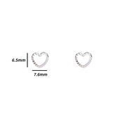 Open Heart Stud Zilver Oorbellen E4806-1