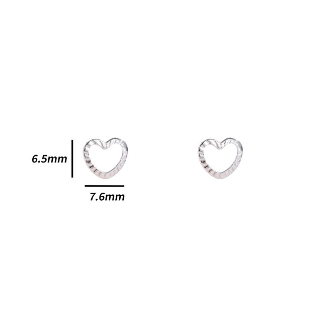 Open Heart Stud Zilver Oorbellen E4806-1
