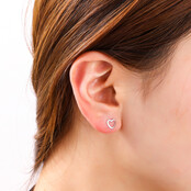 Open Heart Stud Zilver Oorbellen E4806-1