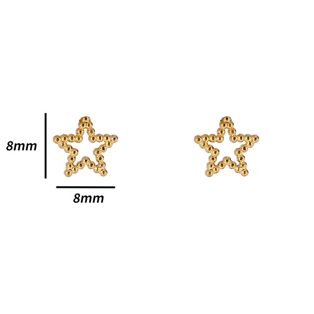 Open Star Stud Goud Oorbellen E4811-2