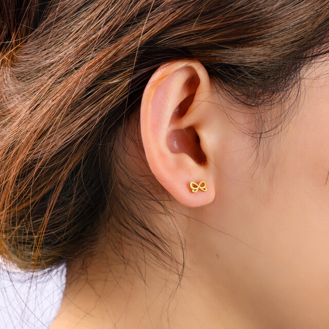 Litlle Bow Stud Goud Oorbellen E4812-2