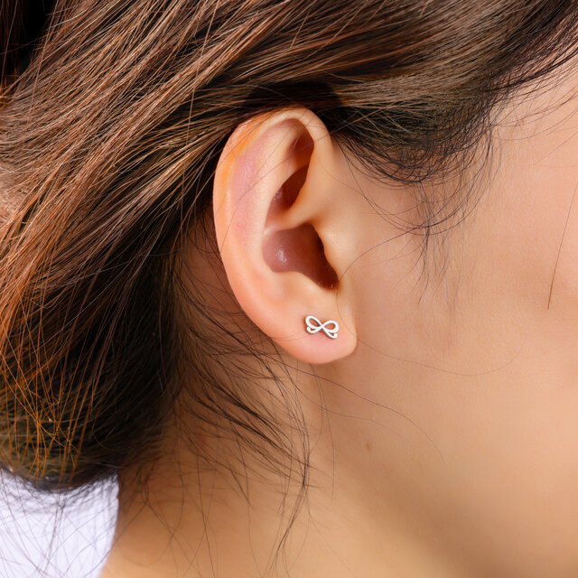 Litlle Bow Stud Zilver Oorbellen E4812-1