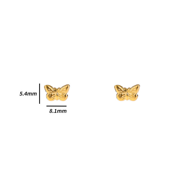 Butterfly Stud Goud Oorbellen E4816-2