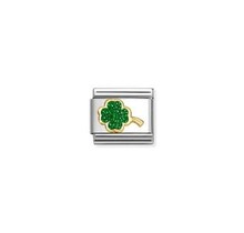 NOMINATION COMPOSABLE CLASSIC GLITTER SYMBOLS GREEN FOUR-LEAF CLOVER 030220/18