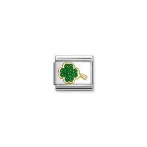 NOMINATION COMPOSABLE CLASSIC GLITTER SYMBOLS GREEN FOUR-LEAF CLOVER 030220/18