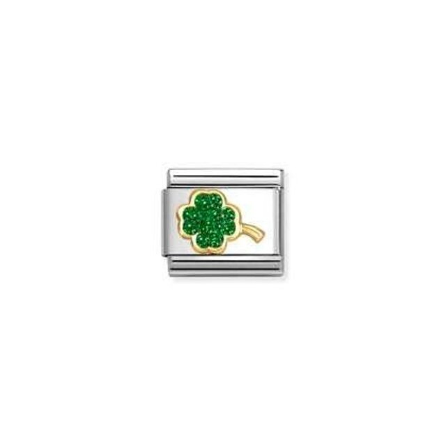 NOMINATION COMPOSABLE CLASSIC GLITTER SYMBOLS GREEN FOUR-LEAF CLOVER 030220/18