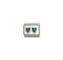 Nomination Link - 030220-11 - Classic GLITTER SYMBOLS - Double Blue Heart