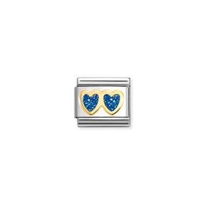 Nomination Link - 030220-11 - Classic GLITTER SYMBOLS - Double Blue Heart