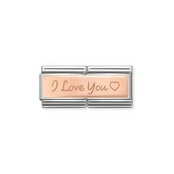 Nomination Link Rosékleurig - 430710-04 - Classic DOUBLE ENGRAVED - I Love You