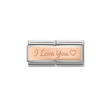 Nomination Link Rosékleurig - 430710-04 - Classic DOUBLE ENGRAVED - I Love You