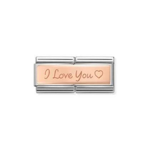 Nomination Link Rosékleurig - 430710-04 - Classic DOUBLE ENGRAVED - I Love You