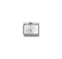 Nomination  Link - 330311-19 - Classic CL SYMBOLS - Heart Padlock with CZ