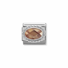 Nomination Link - 330604-024 - Classic FACETED CZ - Champagne