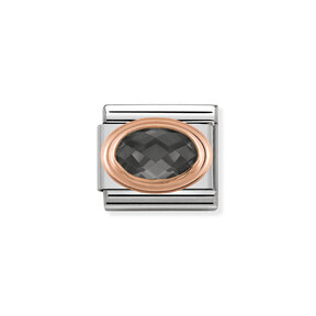 Nomination Link Rosékleurig - 430601-011 - Classic Faceted Cubic Black