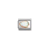 Nomination Link Rosékleurig - 430513-07 - Classic FACETED STONES DROP LEFT -  Opal