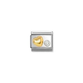 Nomination Link - 630301-02 - Classic SYMBOLS - Raised Heart CZ White