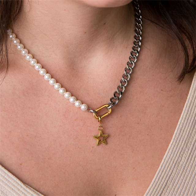 Samengestelde ketting Nori-45.5cm