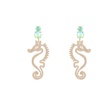 SEAHORSE DANGLE MINT OORBELLEN E4127-3