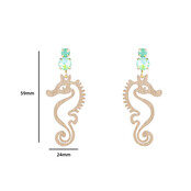 SEAHORSE DANGLE MINT OORBELLEN E4127-3