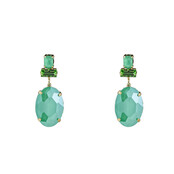 BIG FACET STONE MINT OORBELLEN E4124-3