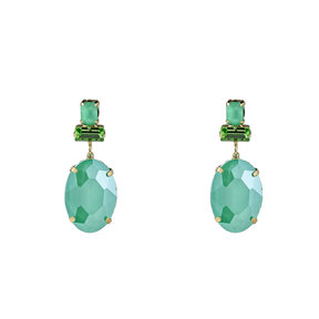 BIG FACET STONE MINT OORBELLEN E4124-3