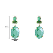 BIG FACET STONE MINT OORBELLEN E4124-3