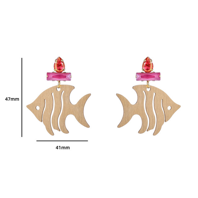 ANGELFISH DANGLE FUCSIA OORBELLEN E4128-4