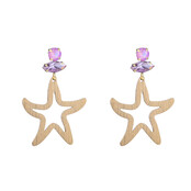STARFISH DANGLE LILAC OORBELLEN E4126-2