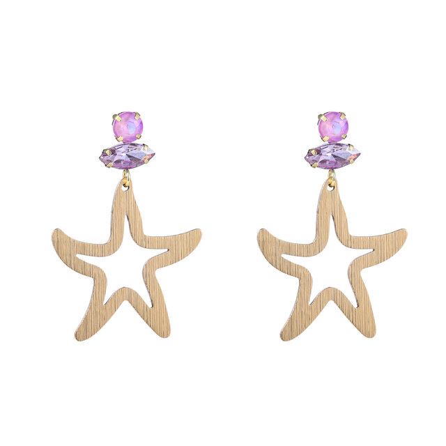 STARFISH DANGLE LILAC OORBELLEN E4126-2