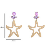 STARFISH DANGLE LILAC OORBELLEN E4126-2