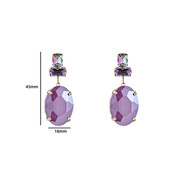 BIG FACET STONE LILAC OORBELLEN E4124-2