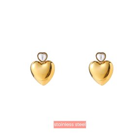 Big heart Pearl Oorbel E5433-2