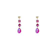 Top Heart Dangle Fucsia Oorbellen E4647-4