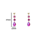 Top Heart Dangle Fucsia Oorbellen E4647-4