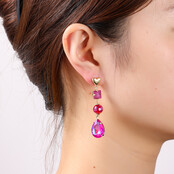 Top Heart Dangle Fucsia Oorbellen E4647-4