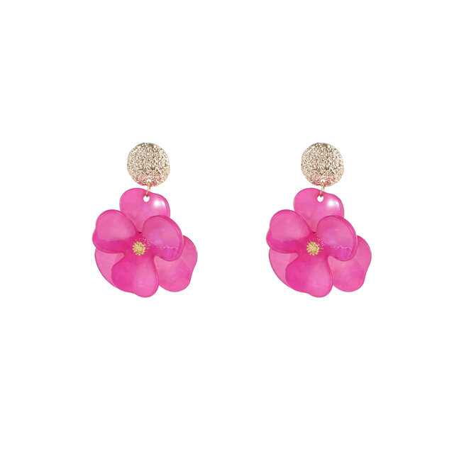 Flower Drop & Dangle Pink Oorbellen E4535-3