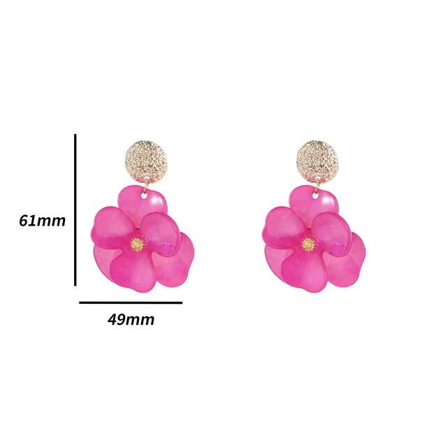 Flower Drop & Dangle Pink Oorbellen E4535-3