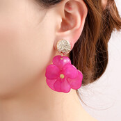 Flower Drop & Dangle Pink Oorbellen E4535-3