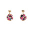 Heart Beaded Round Black Pink Oorbellen E4551-2