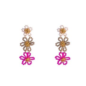 3 Big Flowers - 14K + Pink Mix E4089-4
