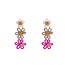Day & Eve by Go Dutch Label 3 BIG FLOWERS PINK OORBELLEN E4089-4