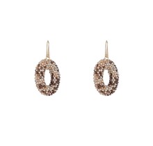 Full-on Beads Oval Mocca Mix Oorbellen E3509-18