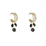 Day & Eve by Go Dutch Label Stoned Creole Black Oorbellen E4665-1