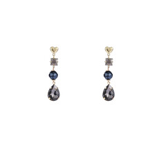 Top Heart Dangle Black Oorbellen E4647-1
