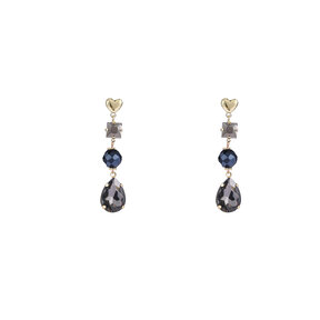 Top Heart Dangle Black Oorbellen E4647-1