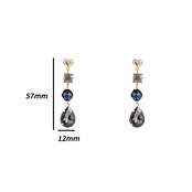 Top Heart Dangle Black Oorbellen E4647-1
