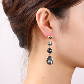 Top Heart Dangle Black Oorbellen E4647-1