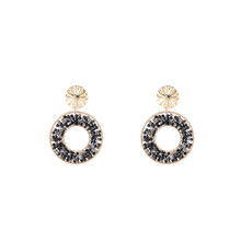 Open Beaded round Black Oorbellen E4552-1