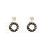 Open Beaded round Black Oorbellen E4552-1