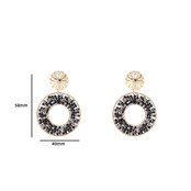 Open Beaded round Black Oorbellen E4552-1